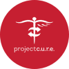 A red circle with the words project. Cure in it