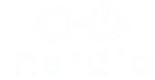 A green background with the word nerd written in white.